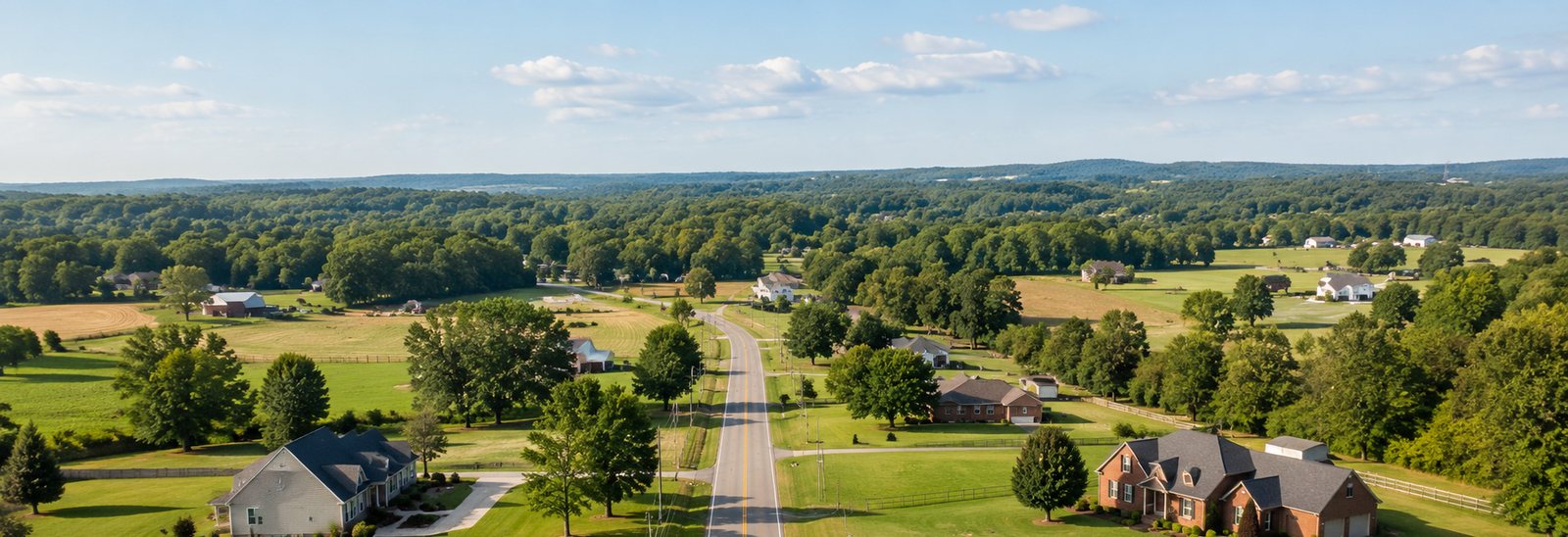 Meridianville Alabama countryside and neighborhood homes